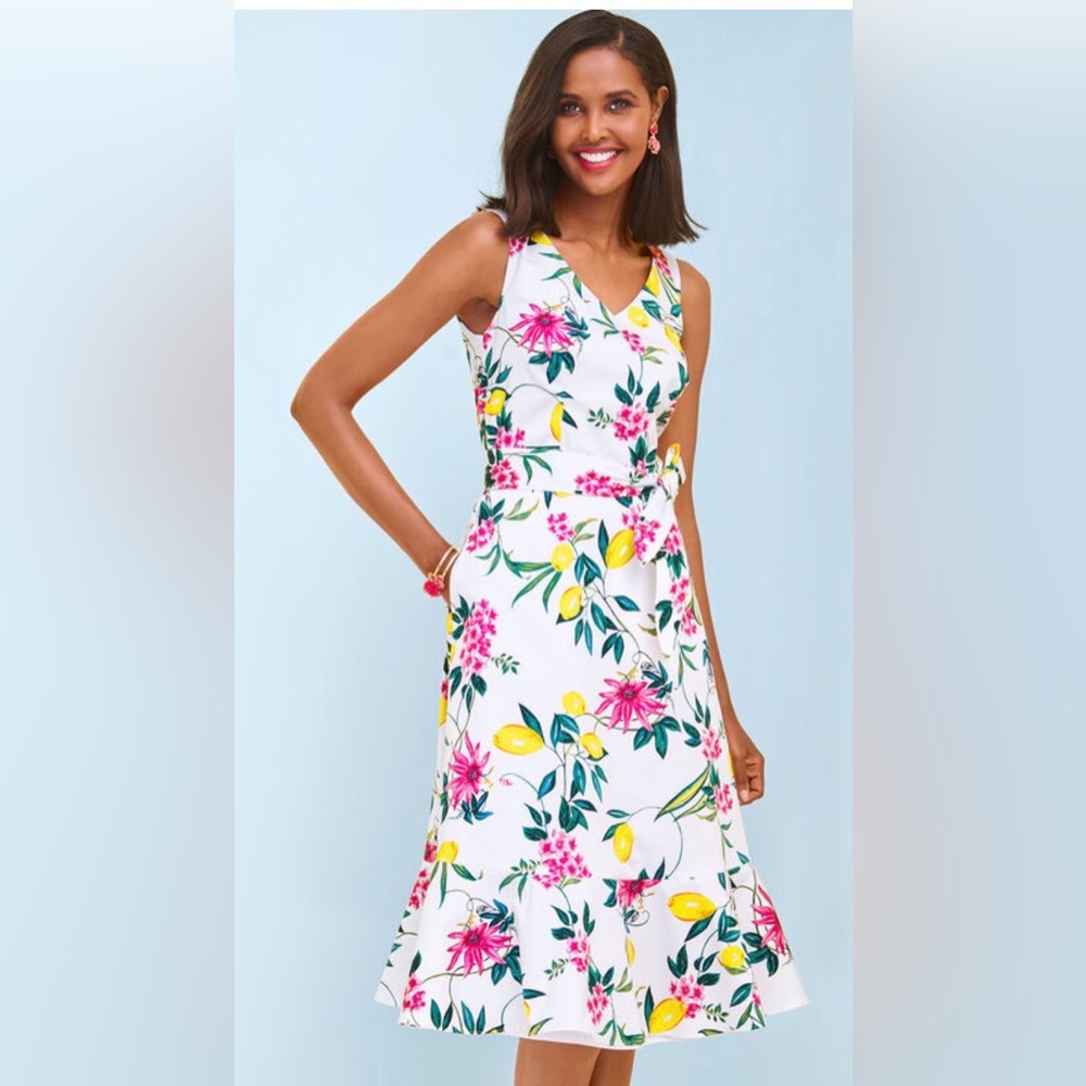 Talbots LIVELY LEMON FIT & FLARE DRESS - Size 16